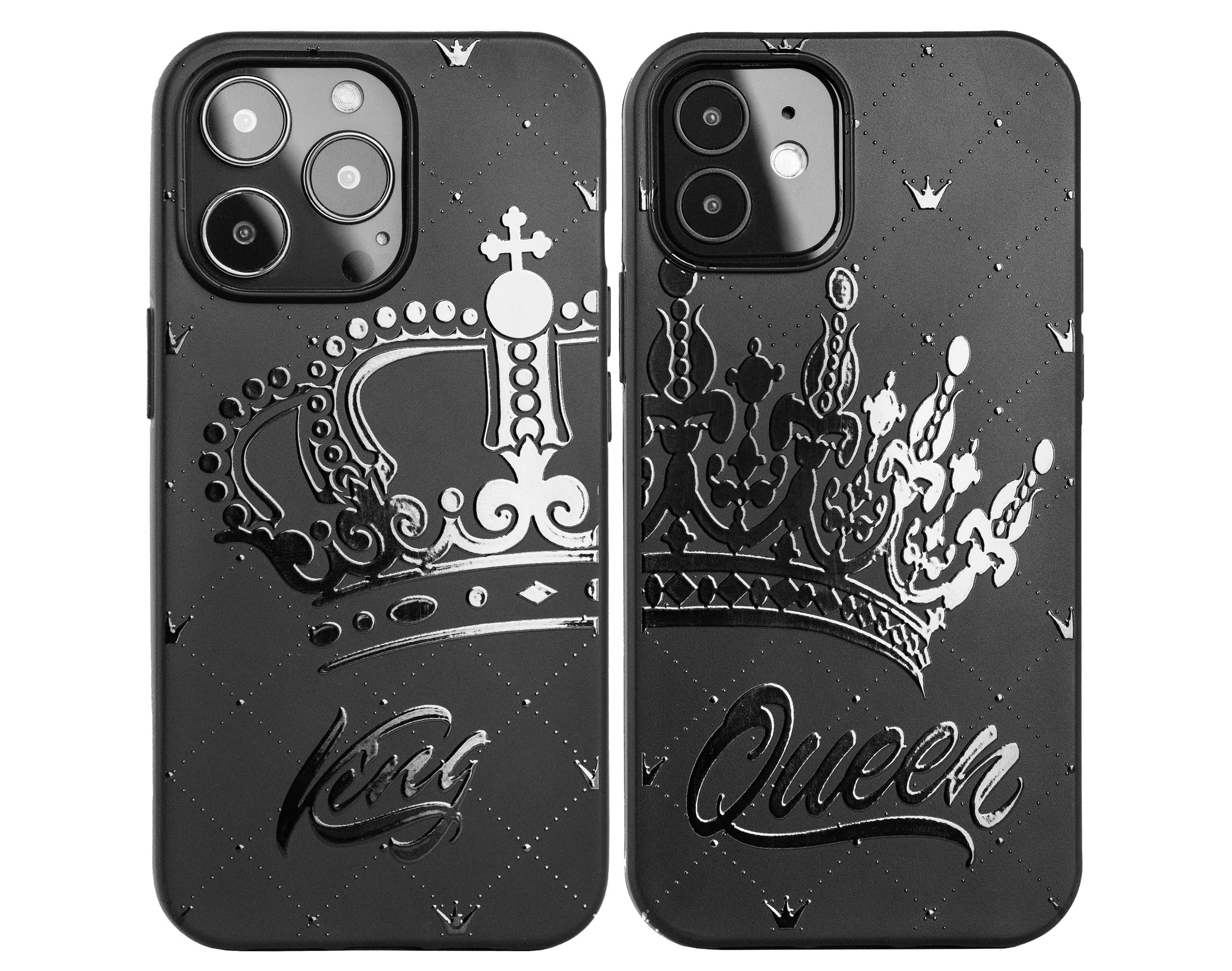 Photo 1 of ***ONLY  QUEEN********Cavka Black Matching Phone Case Compatible with - iPhone 16 Pro Max - for Him and Her Girlfriend Boyfriend Couple King Queen Crown Relationship Anniversary Cute BF GF Cute Trendy Valentine's Day Gift
