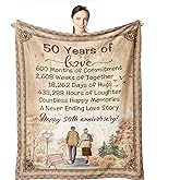 Wisegem Best 50th Anniversary Wedding Gifts - 50th Anniversary Blanket for Parents 60"x 50" - Golden Wedding Gift for Couple - 50 Years of Marriage Throw Blankets - 50th Anniversary Decorations