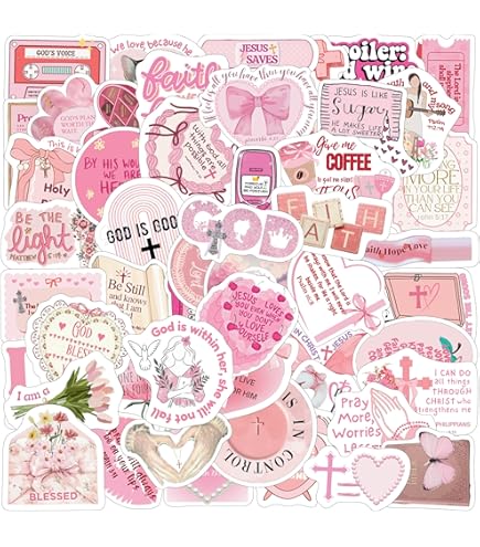55 Stück Pinke Christliche Aufkleber – Inspiradores