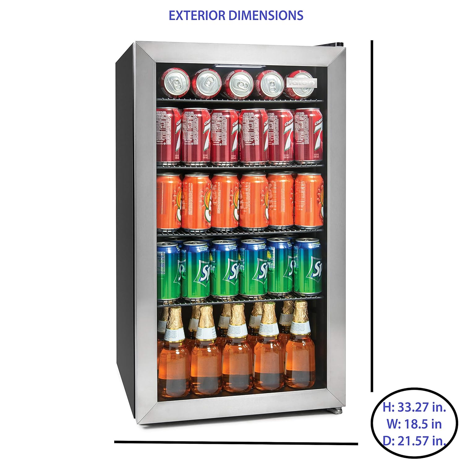 Igloo Ibc35ss 135 Can Stainless Steel Glass Door Beverage Center Refrigerator And Cooler 3 5 Cu Ft Beverage Refrigerators Kitchen Dining Fcteutonia05 De
