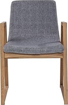 Kare Trapez Esszimmerstuhl, 80867, moderner Designstuhl im Retro-Look mit Armlehnen, grau (H/B/T) 83x55x50cm