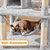 Yaheetech 179cm Cat Tree Large Multi-level with Condos Perches Hammock Light view 7