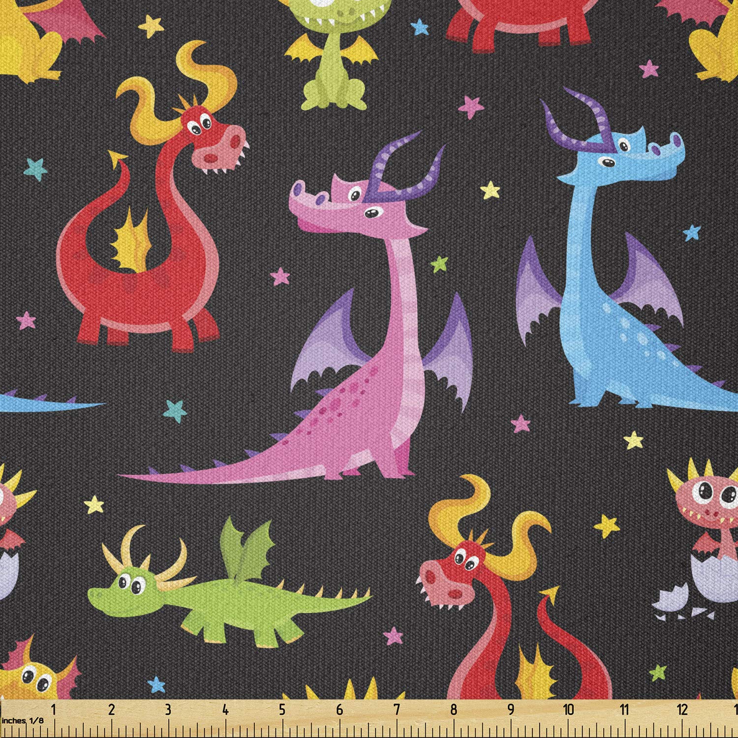 Ambesonne Dragon Fabric by The Yard, Different