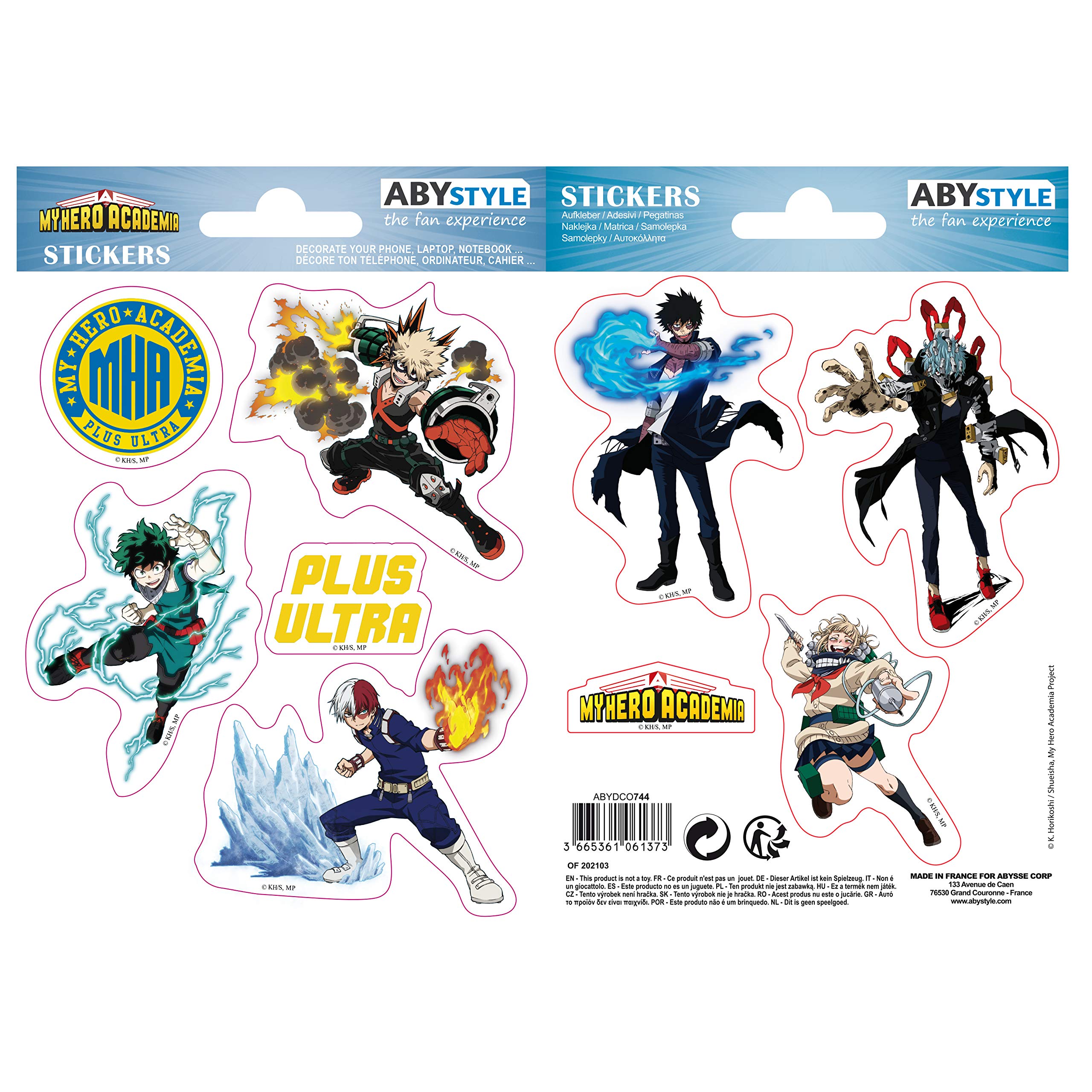 ABYstyle My Hero Azademia - Heros Villains - Stickers 16x11cm / 2 Sheets