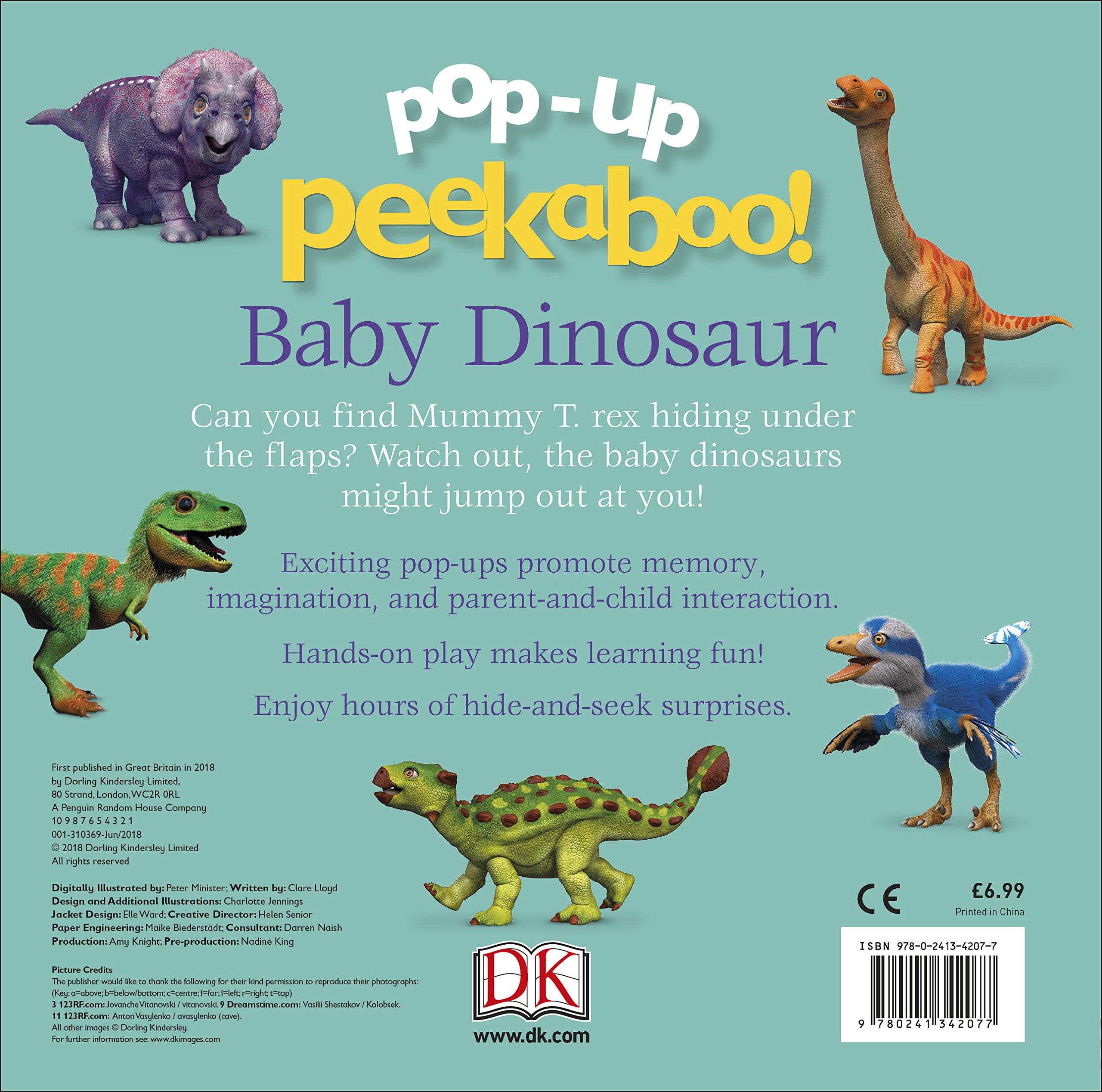 pop up peekaboo baby dinosaur