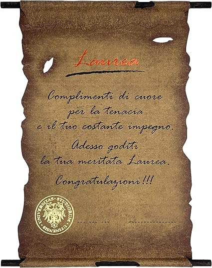 Pergamena Biglietto Auguri Laurea Congratulazioni Laureato Laureata Amazon It Cancelleria E Prodotti Per Ufficio