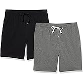 Amazon Essentials Men's 7" Cotton Knit Pajama Shorts, Pack of 2
