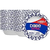 Dixie Ultra Disposable Paper Bowls, 20oz, Dinner or Lunch Size Printed Disposable Bowls, 156 Count (6 packs of 26 Bowls…