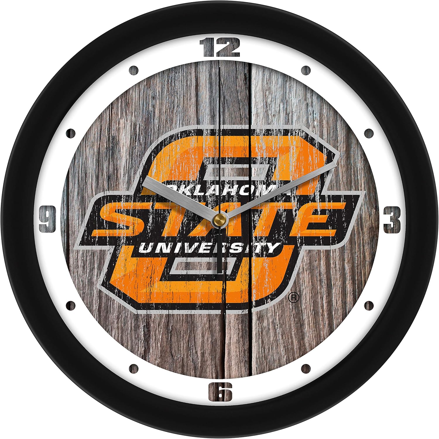 SunTime Oklahoma State Cowboys - Weathered Wood Wall Clock