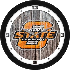 SunTime Oklahoma State Cowboys - Weathered Wood Wall Clock
