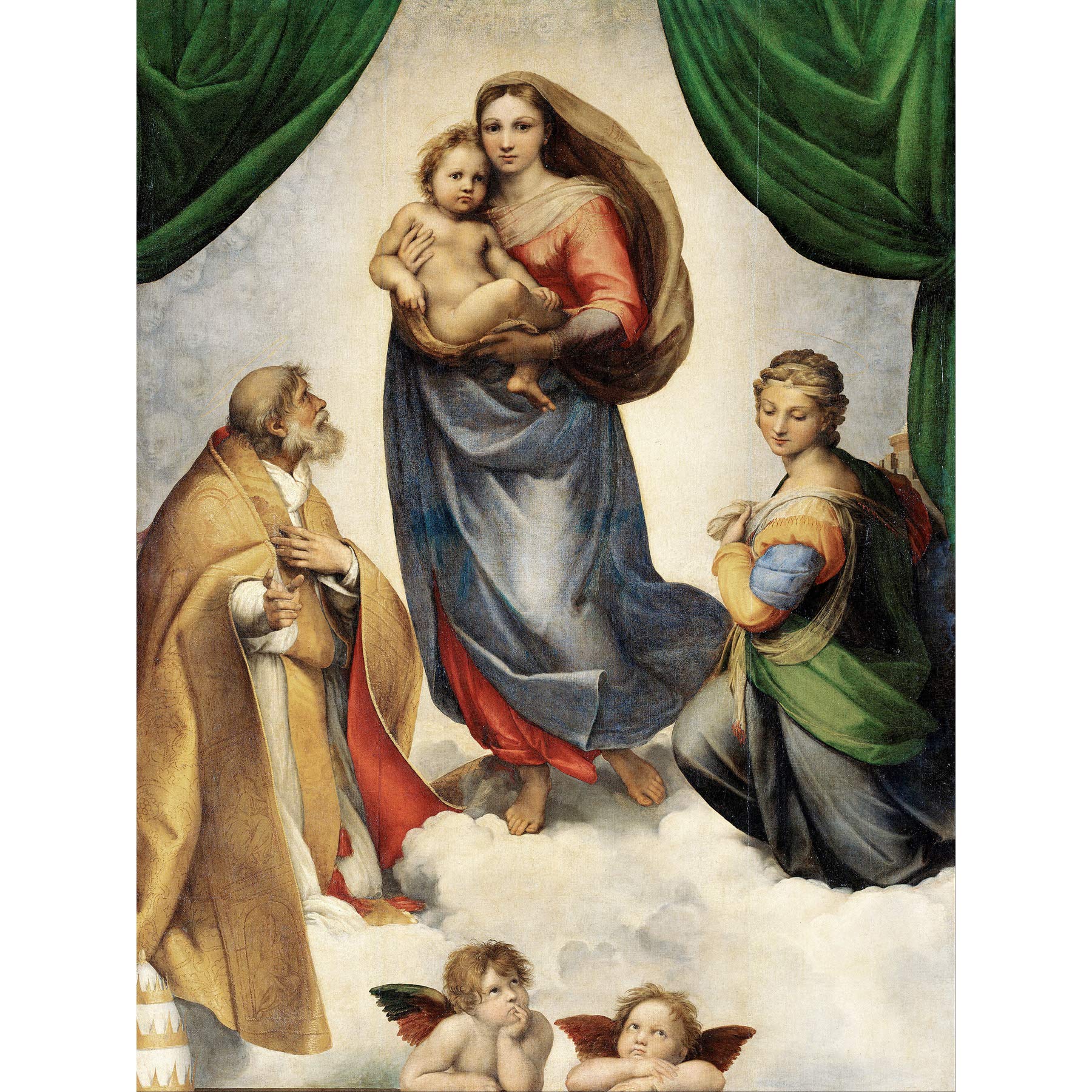 Raphael The Sistine Madonna Large Wall Art Print Canvas Premium Poster Mural