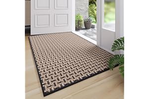 Door Mat Entrance 24"x35", Dirt Resistant and Absorbent, Non-Slip Rubber Backing Floor Mats, Easy Clean Low-Profile Doormat f