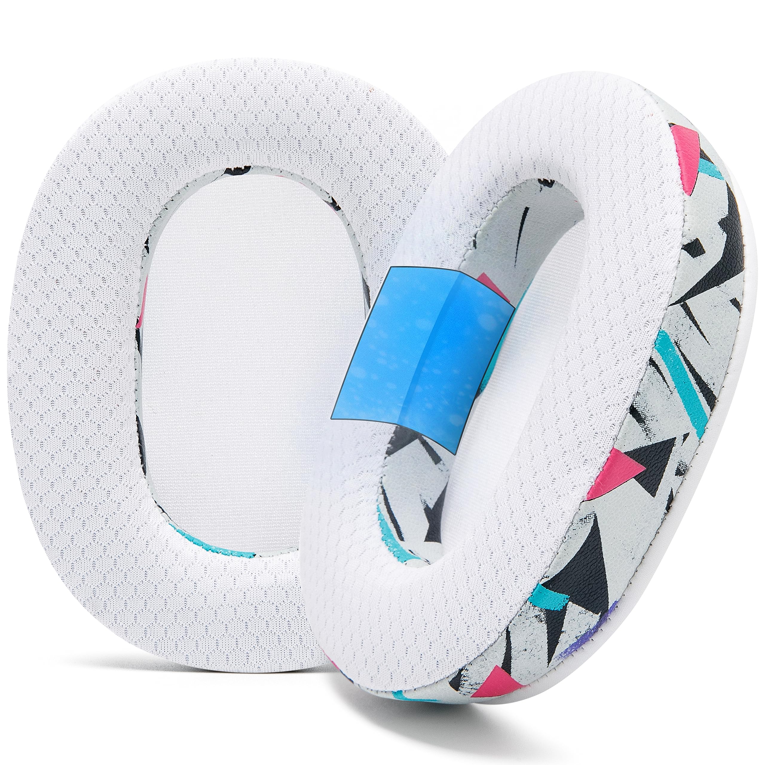 WC FreeZe Inzone - Cooling Gel Replacement Earpads for Sony Inzone H9 & H7 Headphones by Wicked Cushions - Boost Comfort, Durability, Thickness & Sound Isolation for Epic Gaming | 90's White
