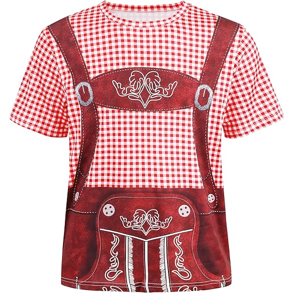 T-shirt Oktoberfest Homme/femme – Manches Courtes, Motif Fête De La Bière – Pour Festivals, Soirées Rétro, Voyages