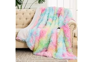 RUJIPO Heated - Blanket - Throw -Electric - Warmer - Rainbow