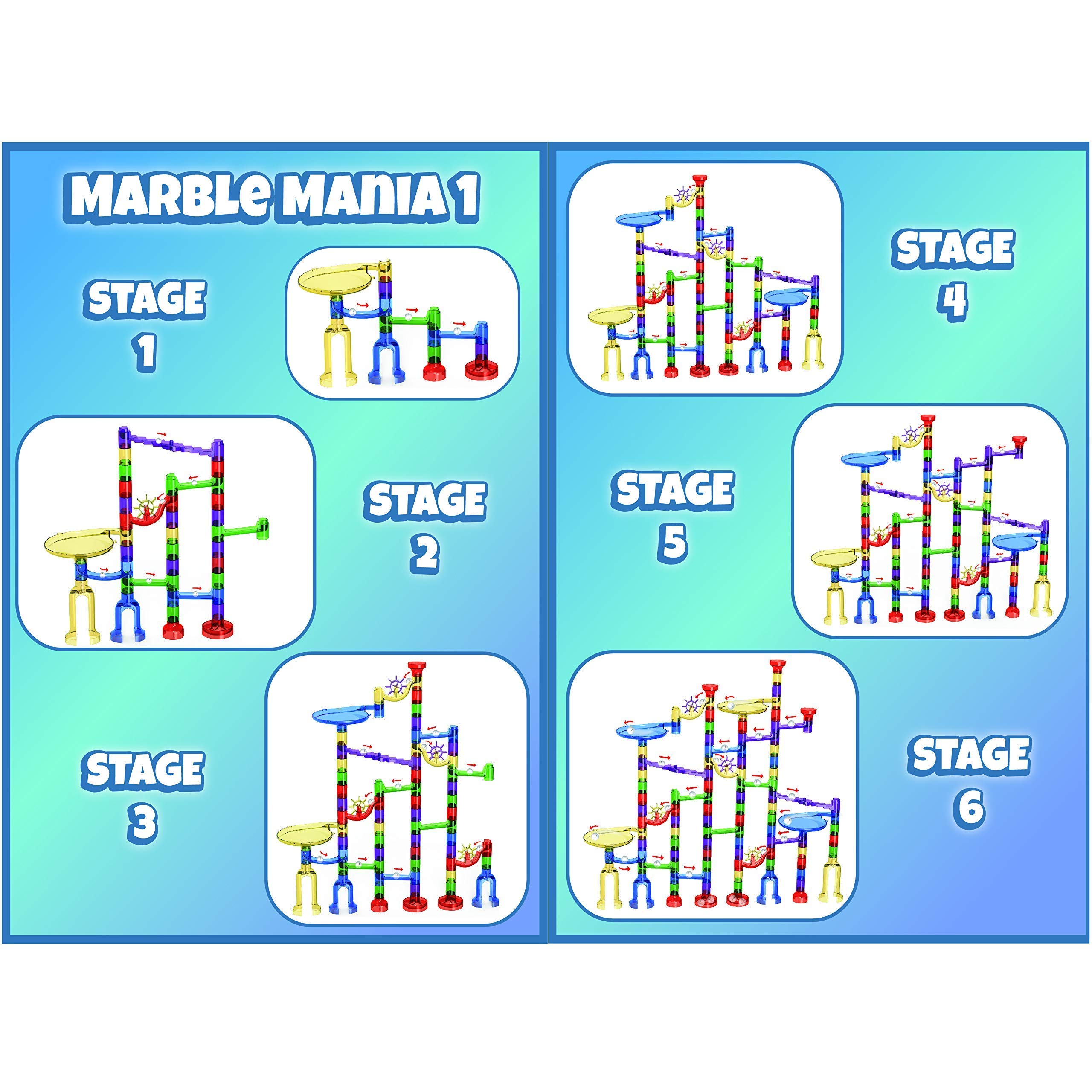 Marble Mania Marble Run - Marble Runs for Kids - 162 Pieces Plus Storage Tub - Construction Toys for 4-8 Year Old Boys or Girls - Educational STEM Toys for 4+ Year Olds