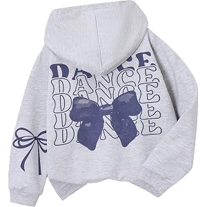 Azmxynol Girl's Letter Graphic Hoodies Long Sleeve Sweatshirts Pullover Tops, Size 8-15 Years