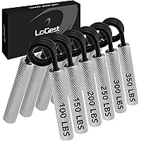 Logest Metal Hand Grip Set, 100LB-350LB 6 Pack 50LB-350LB 7 Pack No Slip Heavy-Duty Grip Strengthener with Gift Box, Great Wr