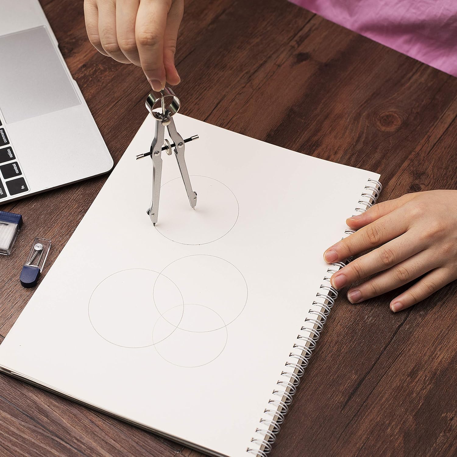 Mr. Pen- Compass for Geometry, Extra Lead, Metal Compass, Professional Compass, Compass Drawing Tool, Drawing Compass, Drafting Compass, Compass for Students, Compass for Woodworking, Compass Geometry : Office Products