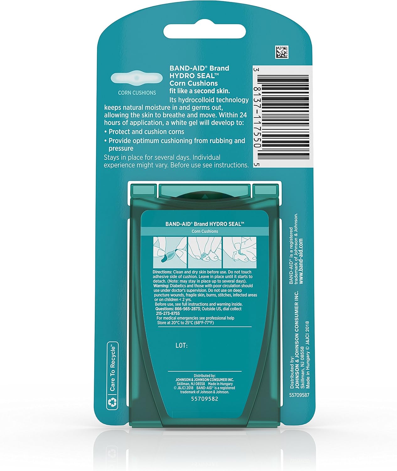 Band-Aid Brand Hydro Seal Corn Cushion Bandages, Waterproof Corn Pads, Medium, 10 ct: Health & Personal Care