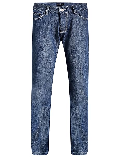 SSLR Herren Jeans Hose Basic Stretch Jeanshose Fleece Gefüttert Regular Straight Denim Pants