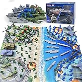 TALGIC Army Men Playset - Large Set Including Army Men Action Figures, Battle Mat, Army and Navy Weapon Gear Accessories, Military Combat Toys, Army Toys for Boys Age 4-12