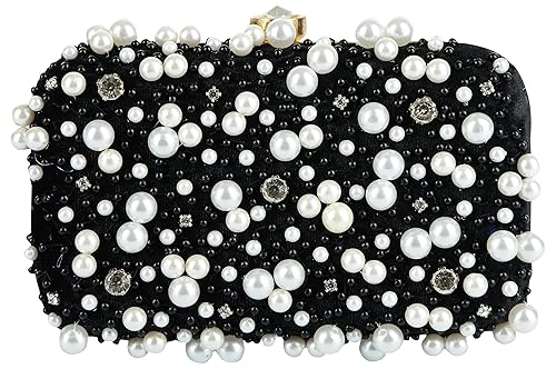 Tooba Handcrafted BLCAWP Womens Box Clutch (Black)