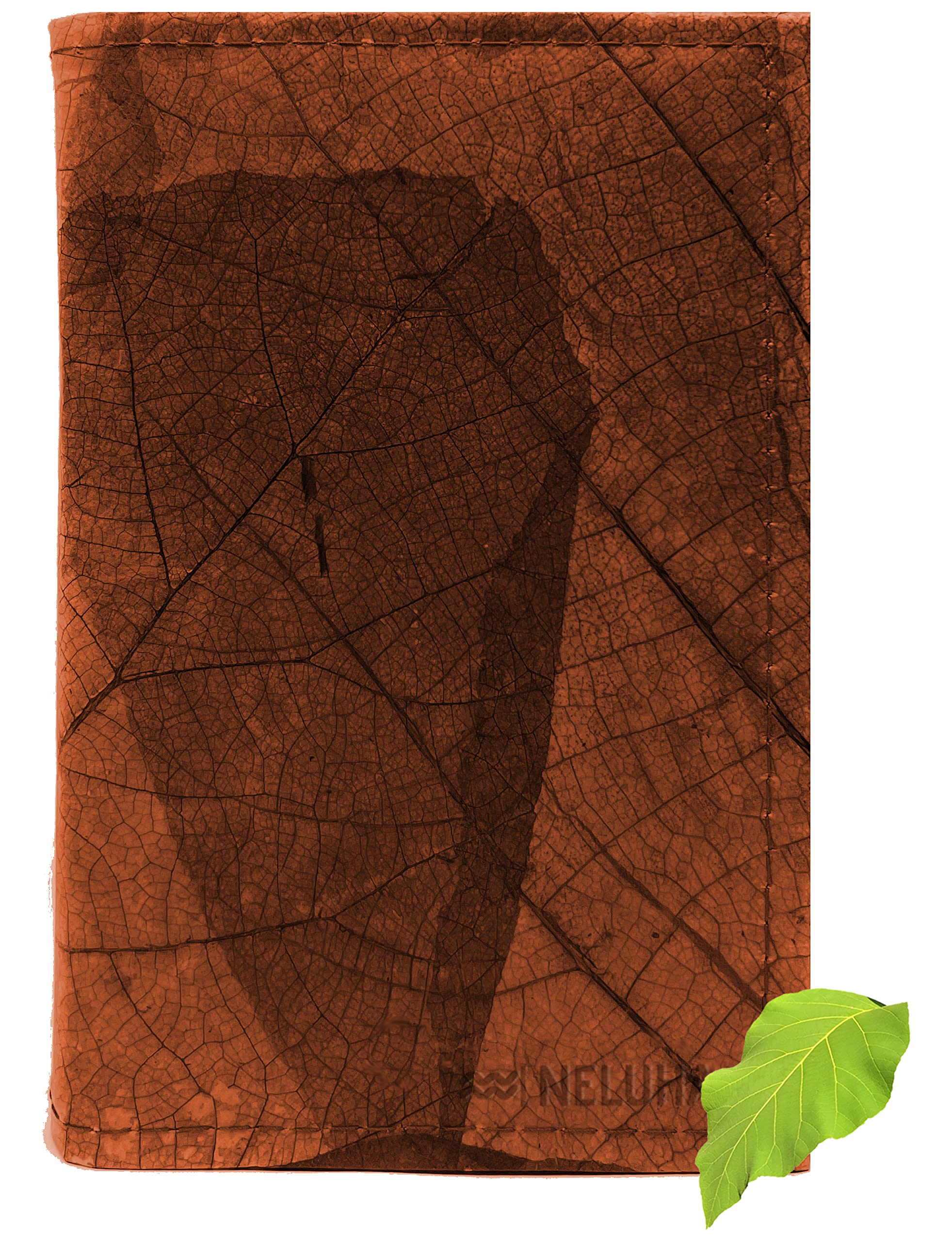 NELUHA Vegan Sustainable Leather Alternative A5 Teak Sheets Refillable Notebook (Brown, 1)