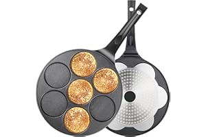 KRETAELY Pancake Pan Nonstick Pancake Griddle Mini Pancaker with PFOA Free Coating Pancake Maker Suitable for All Cooktops 1-