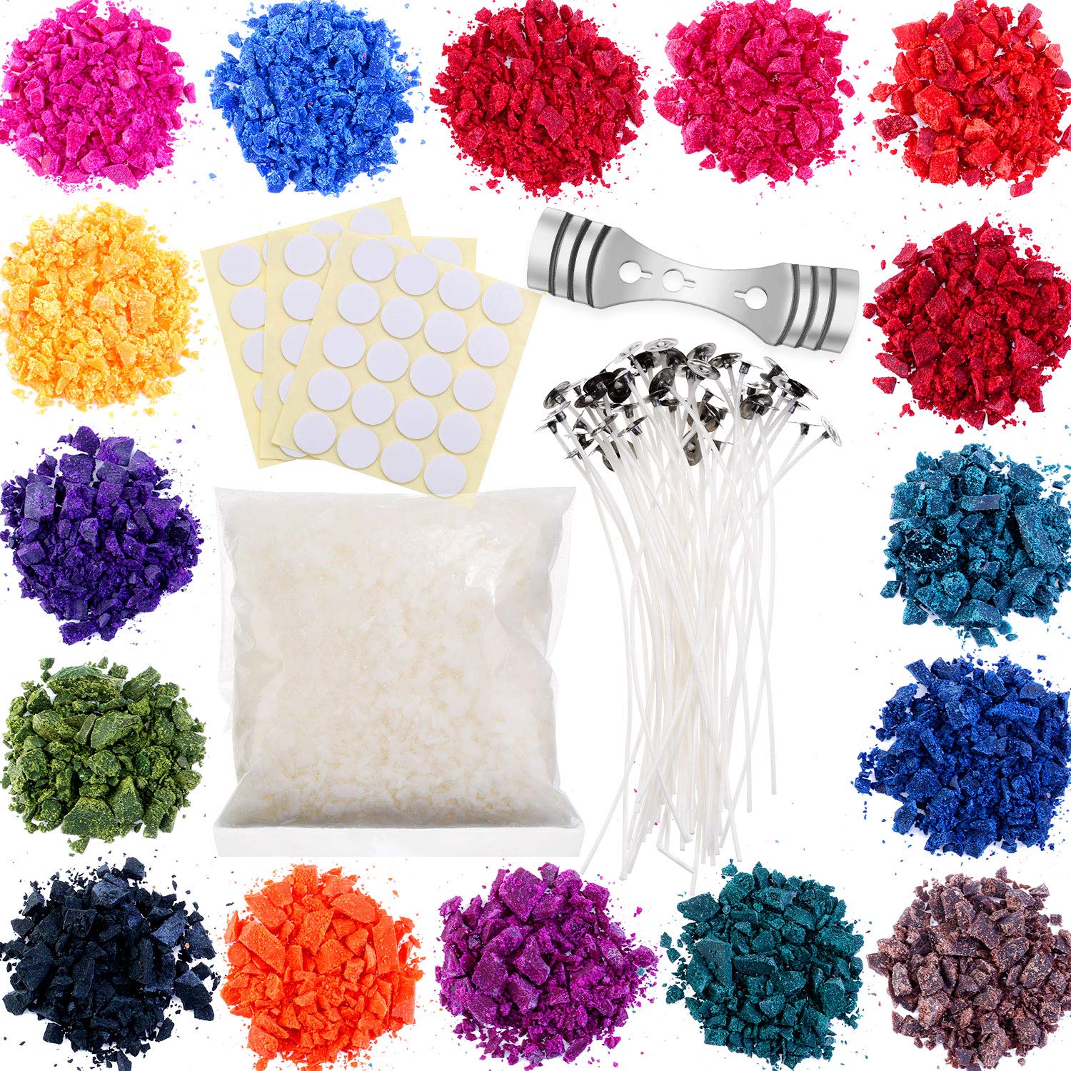 Soy Candle Wax Dye DIY Candle 16 Color Dye Flakes for Candle Molds