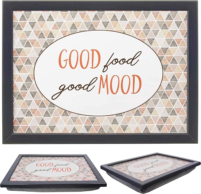 Large Wooden Soft Padded Cushioned Bean Bag Lap Dinner Laptop Food TV