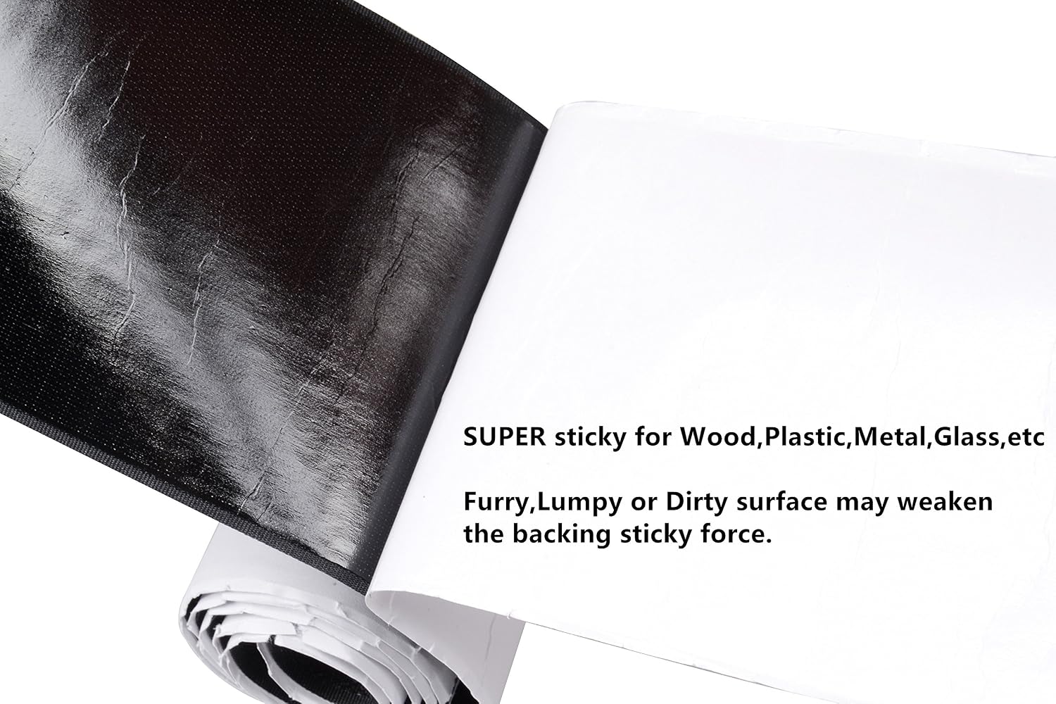10CM Wide(Appro 4") 1 Meter Long Self Adhestive Hook and Loop Strips Set including Super Sticky Glue Nylon Fabric Fastener Black - Image 3
