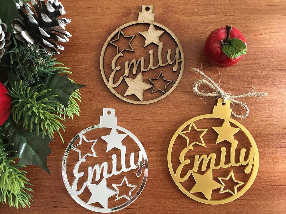 Merry Christmas Personalized Wooden Name