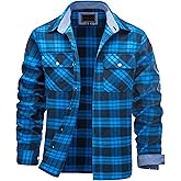 TACVASEN Mens Flannel Shirt Long Sleeve Plaid Shirts Cotton Lightweight Casual Button Down Work Shirt with 2 Pockets