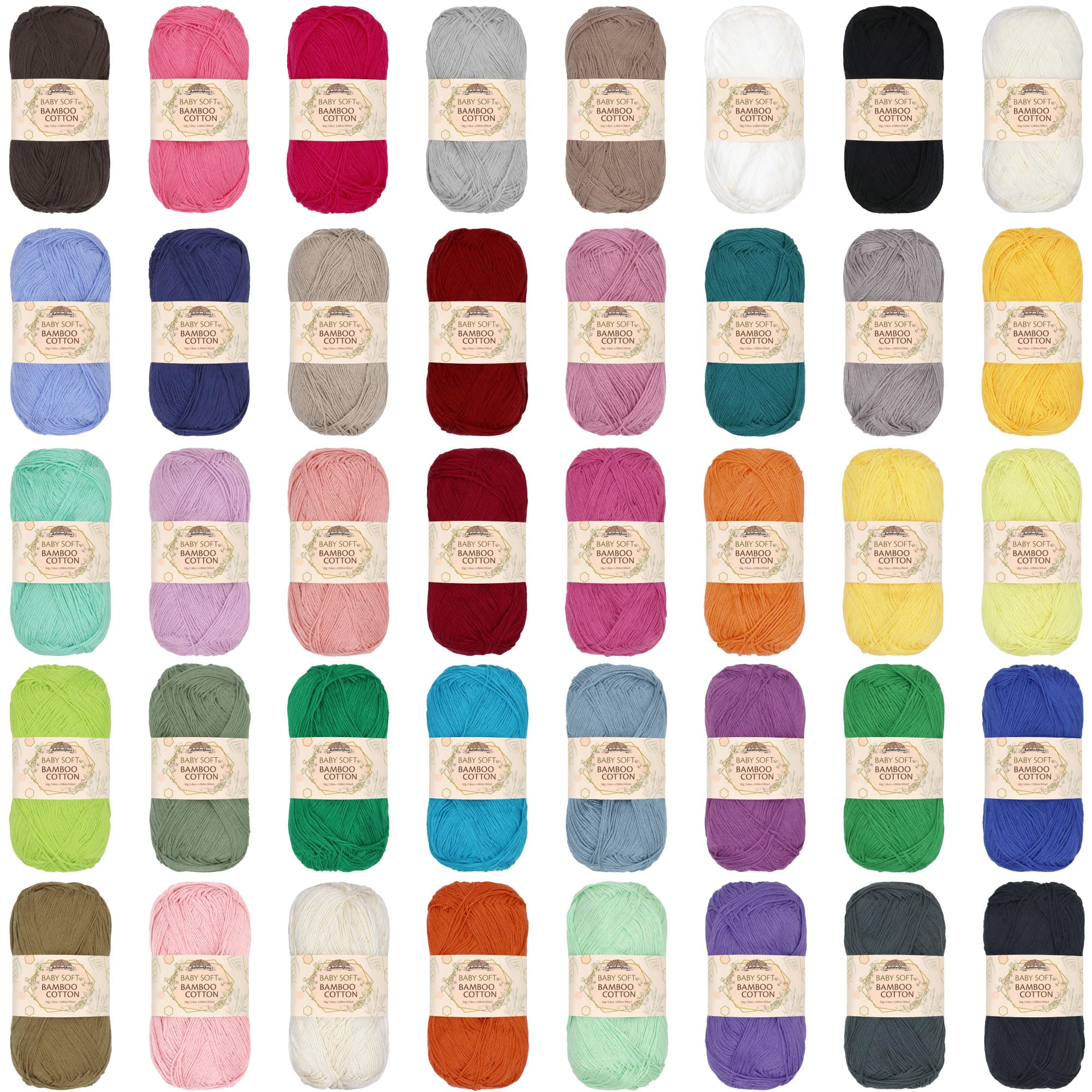 JubileeYarn Baby Soft Bamboo Cotton Yarn - 50g/Skein - Variety Pack - 4 Skeins — image 1