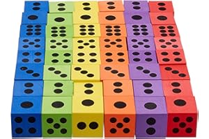THE TWIDDLERS 48 Large Foam Dice Set, 1.5 Inch - Colorful & Educational - Learning Toys for Kids, Kindergarten, Preschool, Classrooms, Math Games