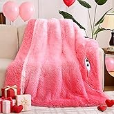 RUJIPO Heated Electric Blanket Heating Throw,Warm Winter Christmas Birthday Gifts for Her Women Grandma Seniors-Faux Fur Blanket with Soft Sherpa,10 Heat Settings,5 Time Settings,50x60, Baby Pink