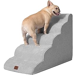 EHEYCIGA Curved Dog Stairs Ramp for High Beds