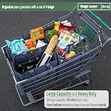 VENO 4 Pack Reusable Grocery Bags with Hard Bottom Front Pocket Gray view 4