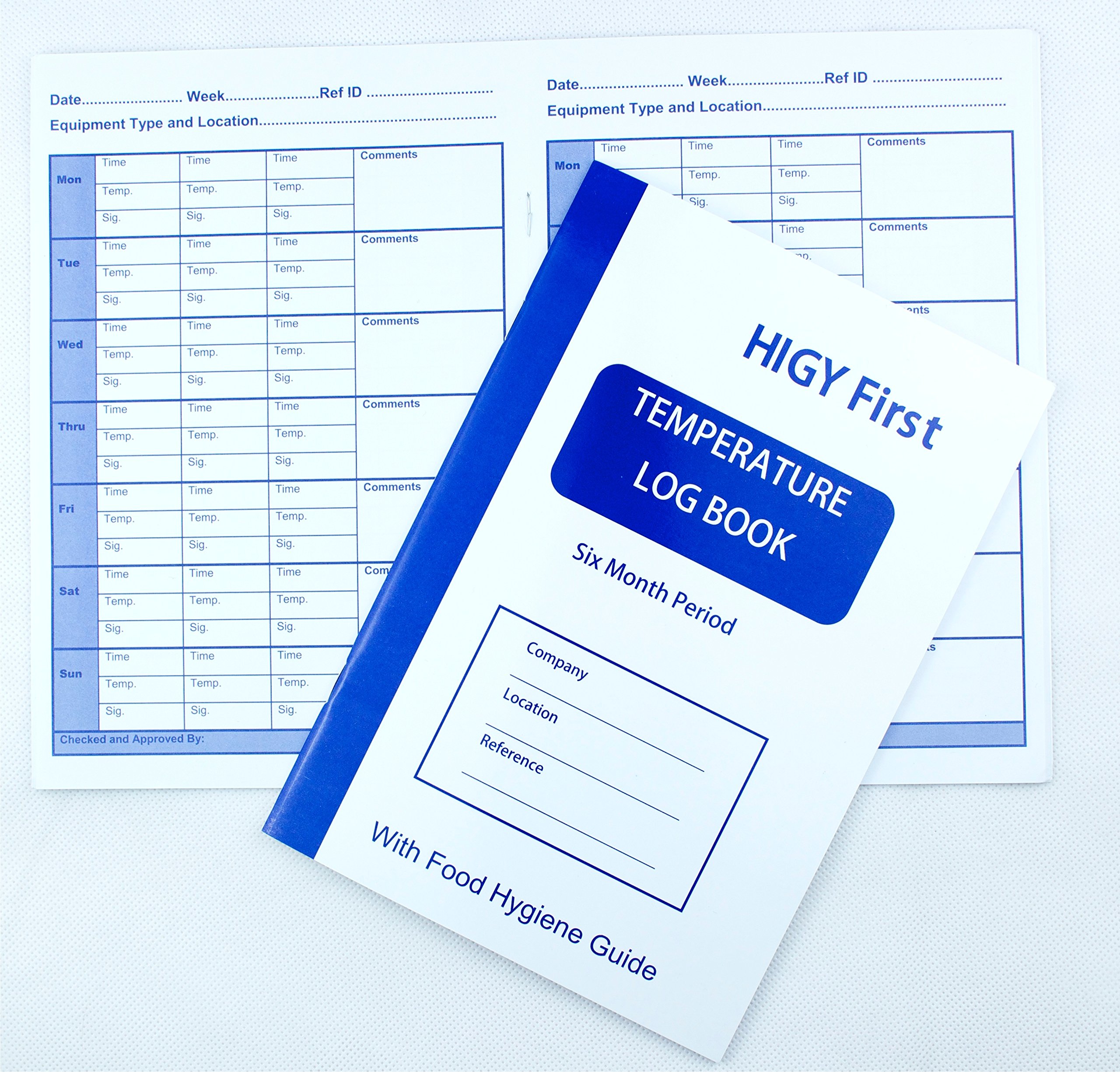 Hygi First Temperature Log Book A5 for recording appliance temperatures 6 Months Period