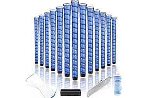 Champkey Polyurethane Golf Grips 13 Pack | Come with 5 Oz Solvent,Hook Blade,15 Tapes & Vise Clamp | All Weather Performance Golf Club Grips