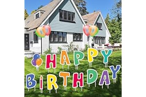 Fanboxk Happy Birthday Yard Signs with Stakes - Happy Birthday Sign for Yard for Kids & Adults - Set of 42-14 Pack Colorful Outdoor Weatherproof Birthday Party Decorations and 28 Stakes.