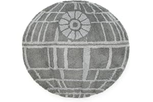 Jay Franco Star Wars Death Star Plush Grey Fluffy Accent Rug - 3 x 3 ft Area Rug for Kids Bedroom or Living Room Decor
