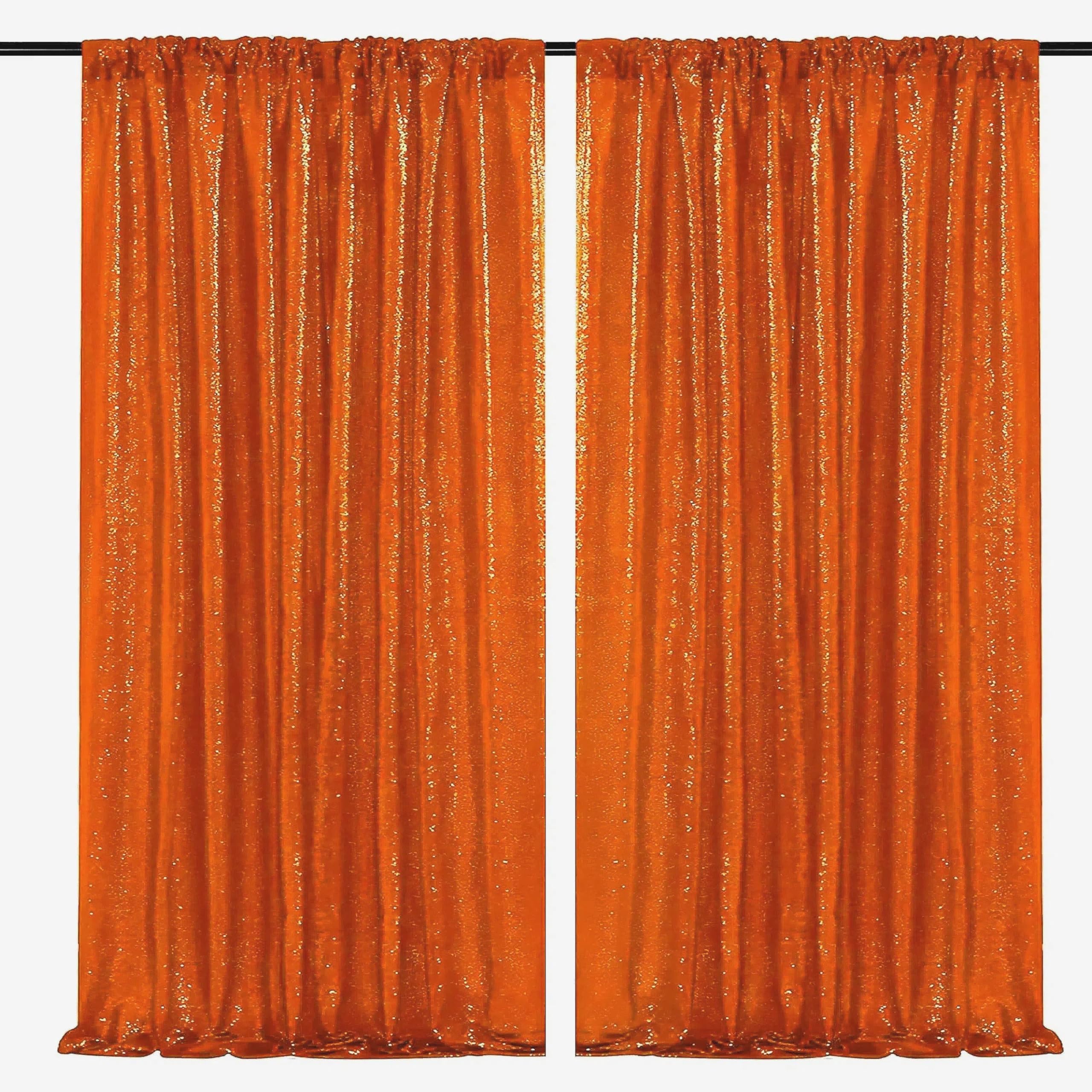 Photo 1 of HMQIANG Orange Sequin Backdrop 4FTx8FT 2 Panel Glitter Fall Sequin Backdrop Sparkle Photo Background for Birthday Halloween Easter Thanksgiving