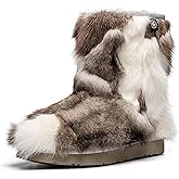 AU&MU Aumu Womens Short Winter Snow Boots Classic Thermal Fur Boot Furry Fluffy Warm