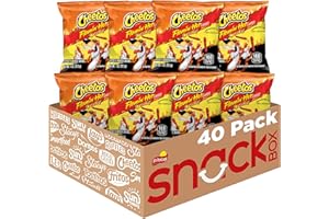 Cheetos Cheese Flavored Snacks, Flamin' Hot Crunchy, 1 Ounce (Pack of 40)