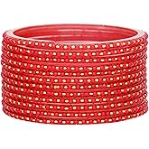 JD'Z COLLECTION Indian Bollywood Traditional Glass Bangles Set Churi Multi Color Bangle Bracelet For Women | Handcrafted Pearl Bangle | Ethnic Jewelry | Wedding Jewelry Collection