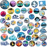 Hotop 48pcs Camping Iron on Patches for Outdoor Hats | Embroidered Adventure Patch, Outdoor Mountain Hiking Adventure for Hats, Jeans &amp; Backpacks, DIY Crafts, Travel Gear Decor