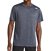 Reebok Mens Small Logo Short Sleeve Crewneck T-Shirt, Standard Fit, Breathable Lightweight Stretch Knit Fabric