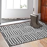 Indoor Doormat 32"x 48", Absorbent Front Back Door Mat Floor Mats, Rubber Backing Non Slip Door Mats Inside Mud Dirt Trapper Entrance Door Rug Carpet, Machine Washable Low Profile-Black Time Cloister